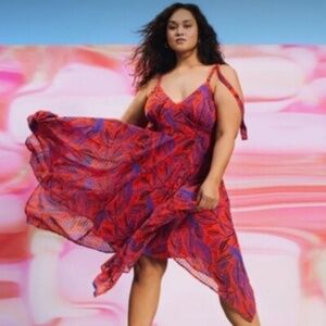 Alexis x Target Orange floral asymmetrical dress size M